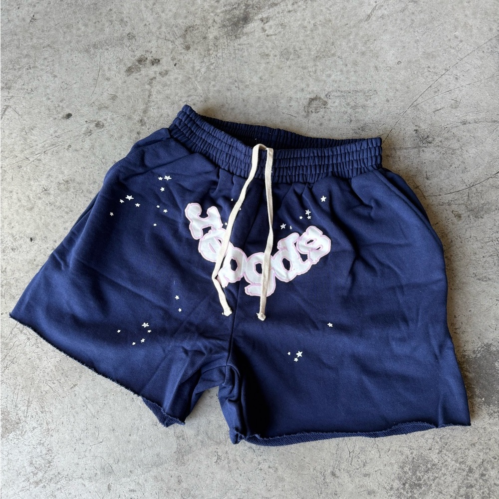 Navy Blue Sp5der with White Drawstring brand new amazing quality size medium